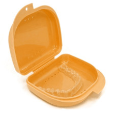 Container for caps, dentures, Orange